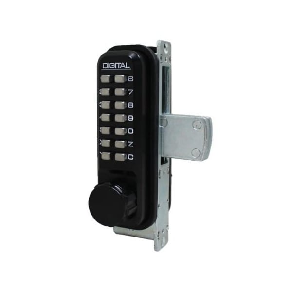 Mechanical Keyless Narrow Stile Deadbolt Lock Double Combination Jet Black